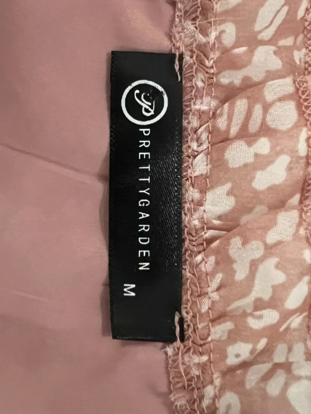 PRETTYGARDEN Pink Floral Chiffon Mock Neck Blouse Size M
